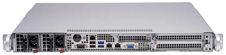 IPTV Server, 1 RU rear panel: dual redundant power supplies, management, USB and network